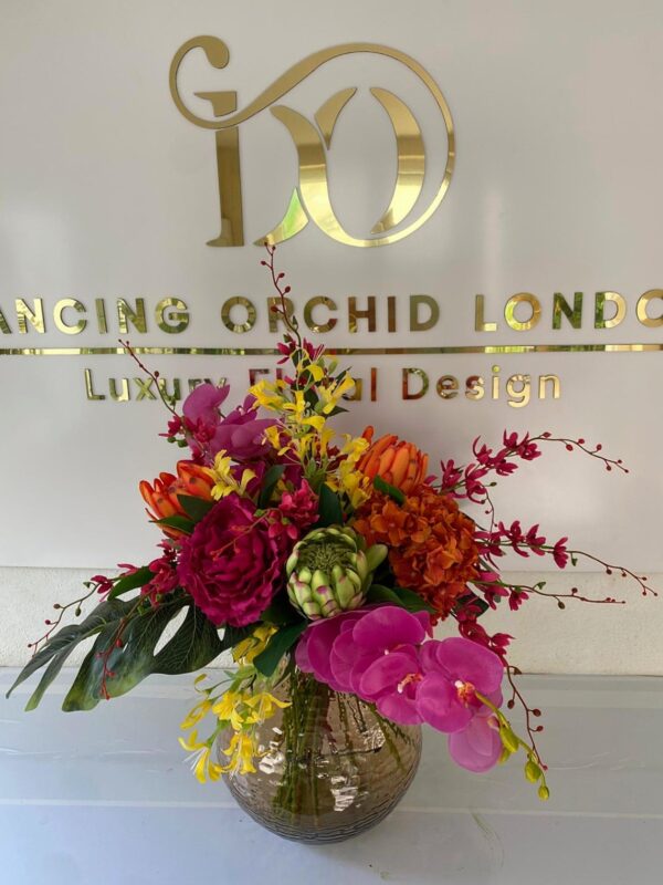 Tropical vibe golden vase
